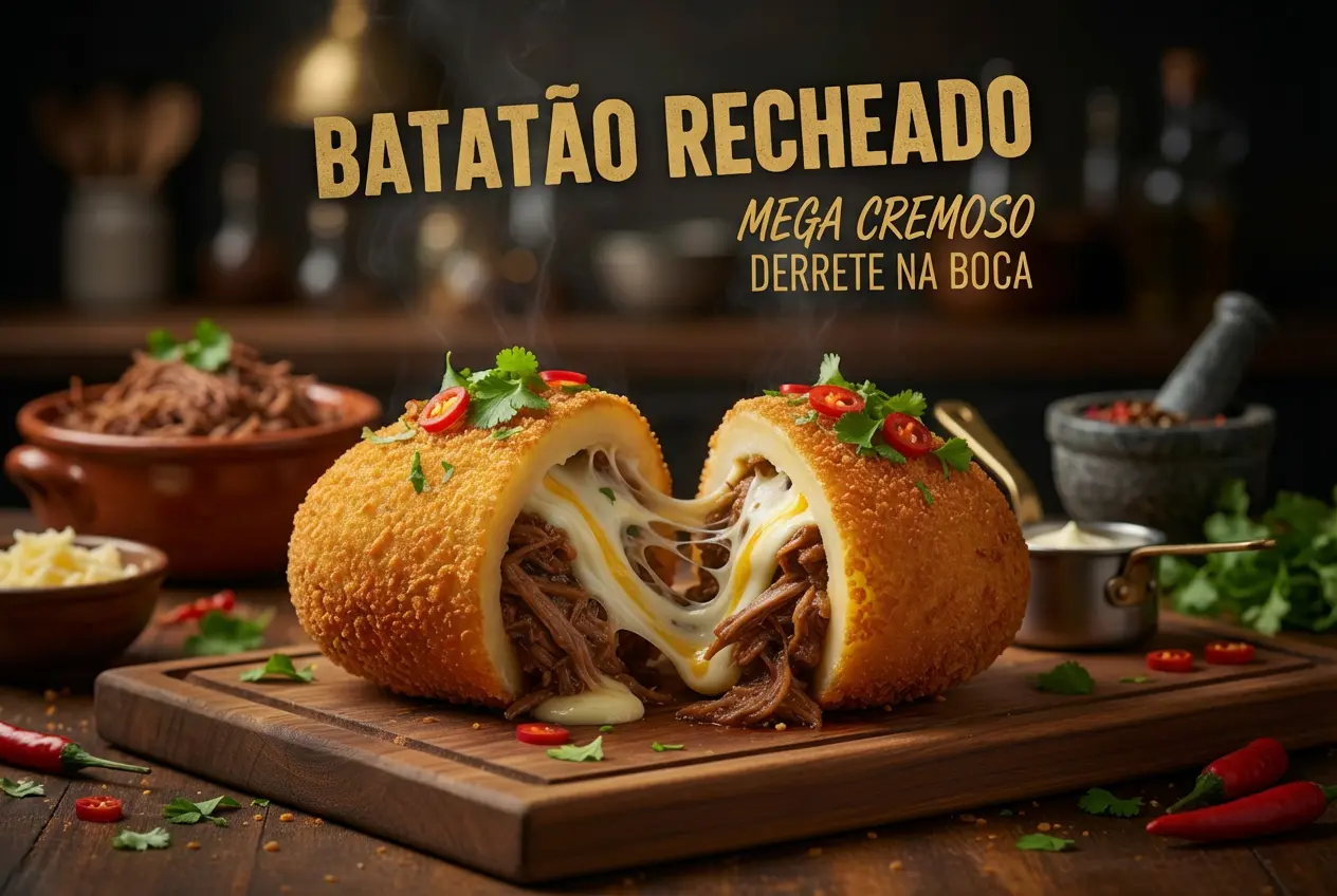 Batatão Recheado com Carne Seca: Receita Crocante e Irresistível
