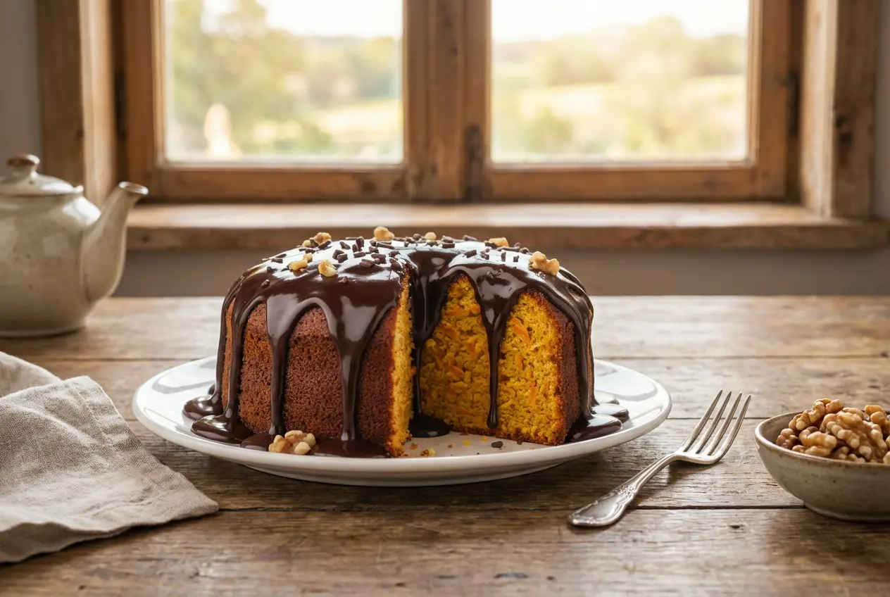 Receita de Bolo de Cenoura Fofinho com Cobertura de Chocolate