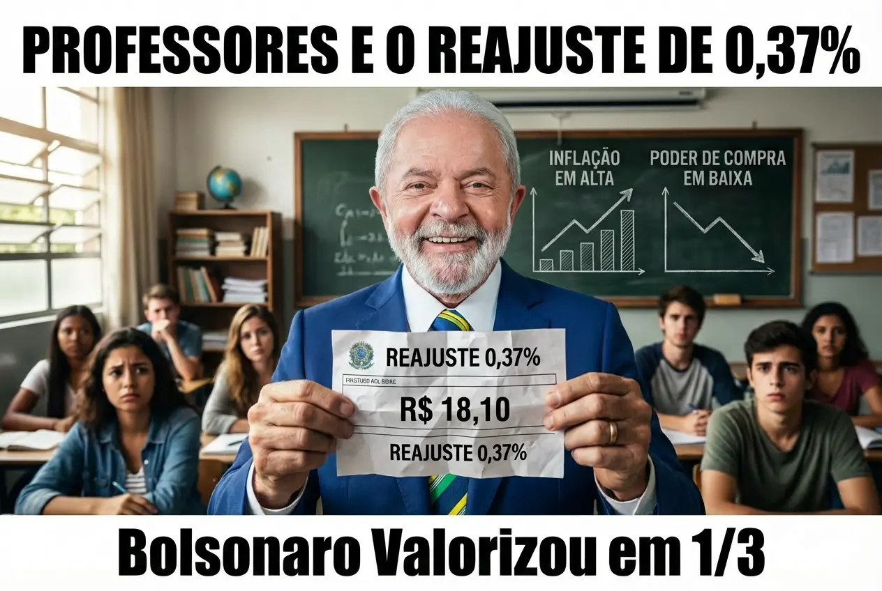 AUMENTO DE 0,37% PARA PROFESSORES EXPÕE CONTRADIÇÃO DO GOVERNO