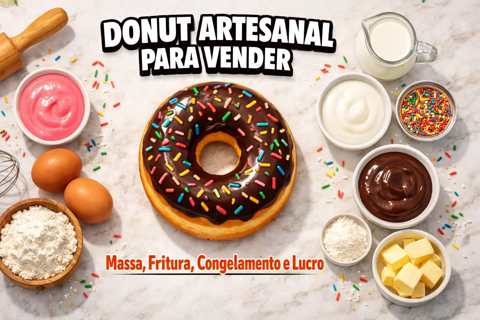 Donut Caseiro para Vender – Receita Profissional, Técnicas de Fritura e Como Lucrar com esse Doce Irresistível
