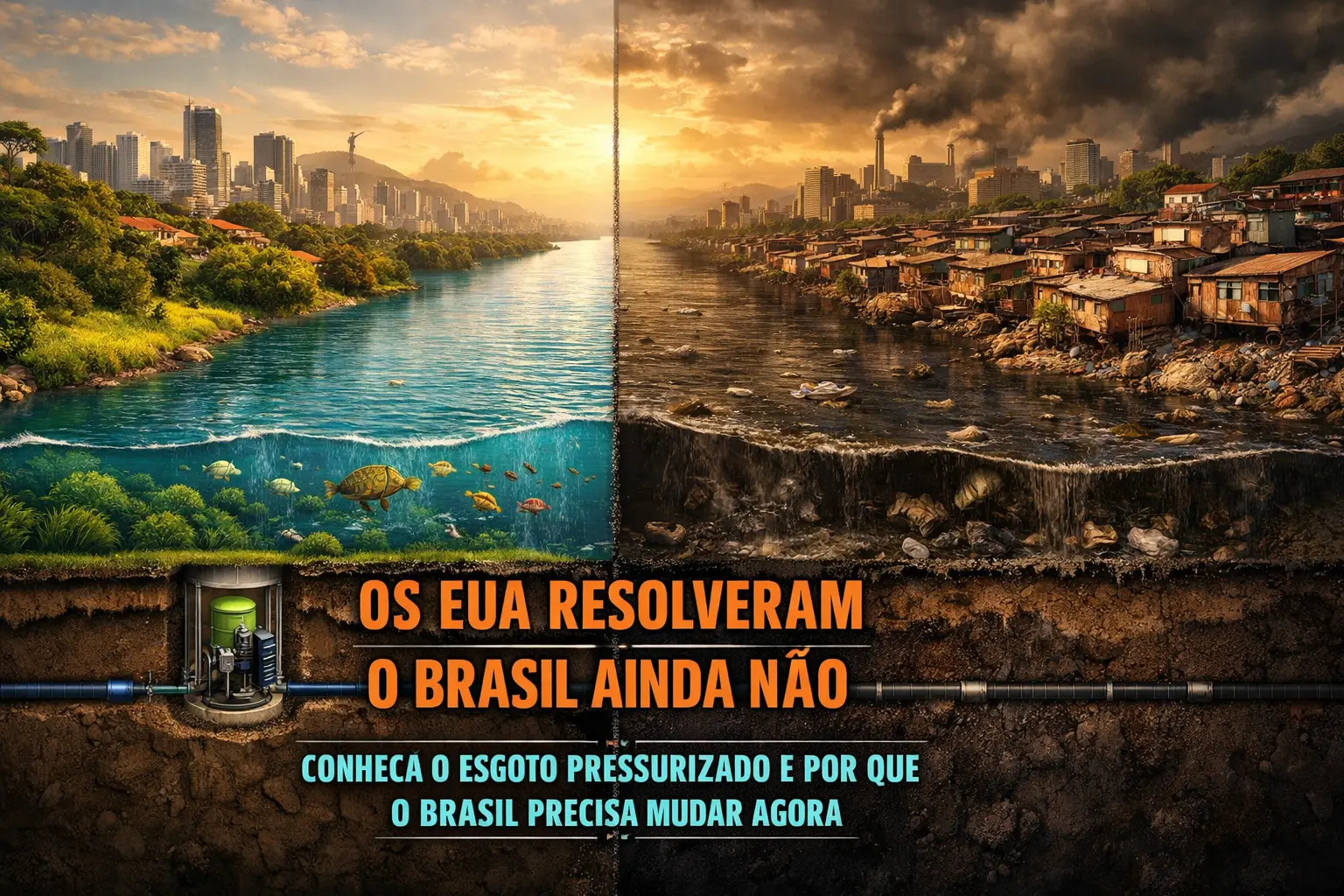 Saneamento do Século XXI – Como o Esgoto Pressurizado Pode Limpar os Rios, Reduzir Doenças e Economizar Bilhões no Brasil