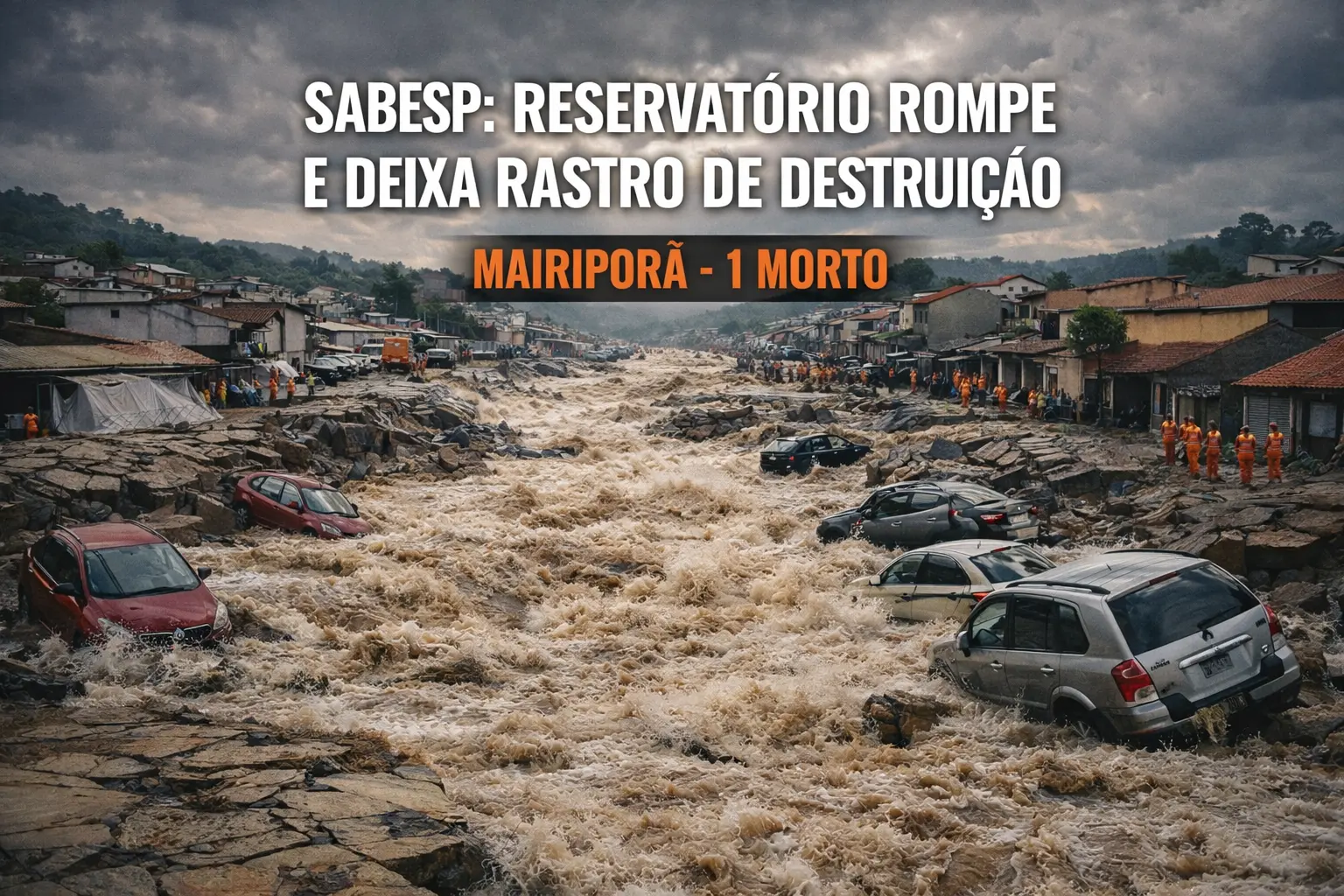 Rompimento de reservatório da Sabesp em Mairiporã deixa uma pessoa morta e dezenas de afetados