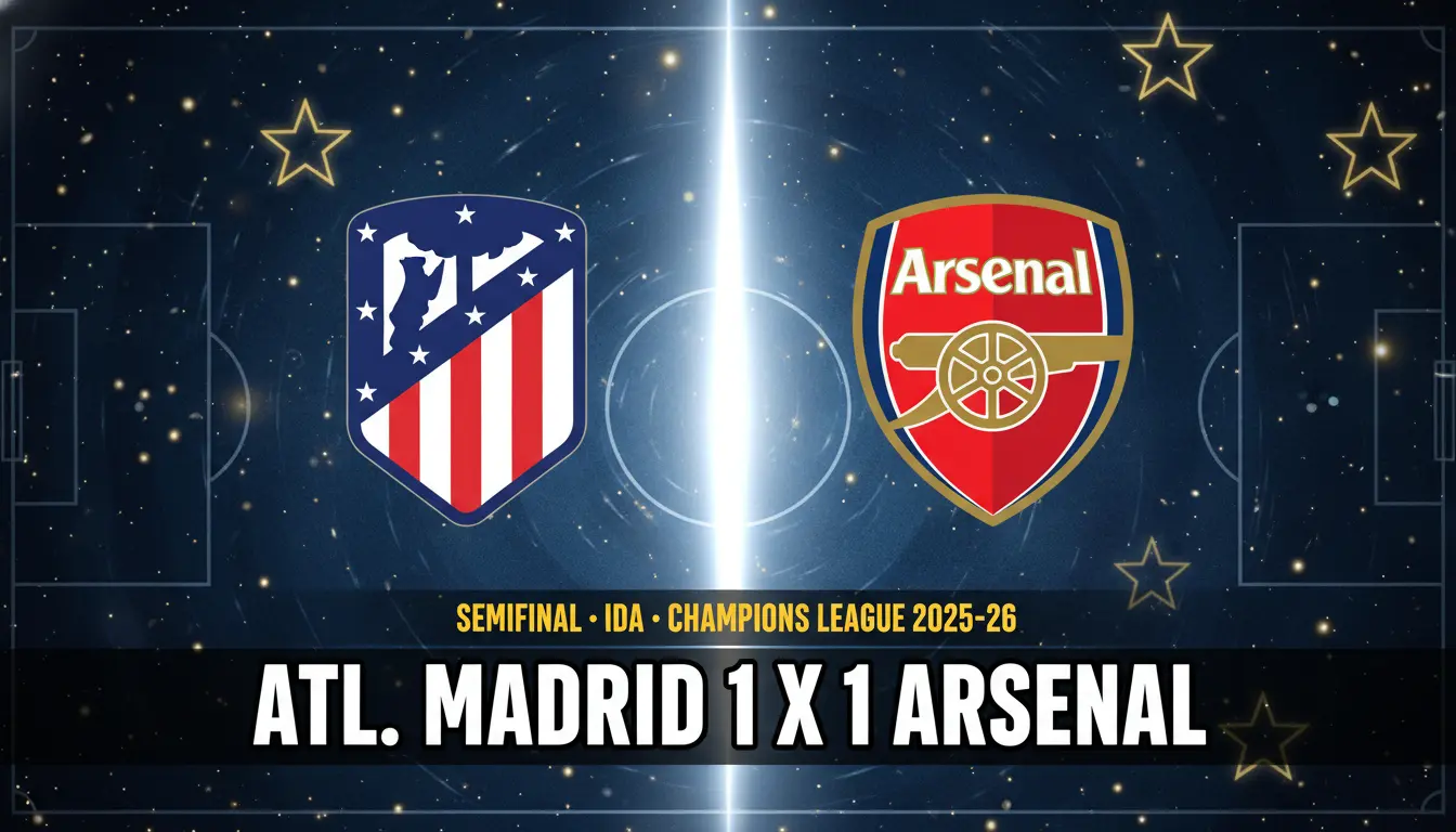 Champions League - Atlético e Arsenal Empatam em Madri e Decidem Vaga na Final em Londres na Semana que Vem