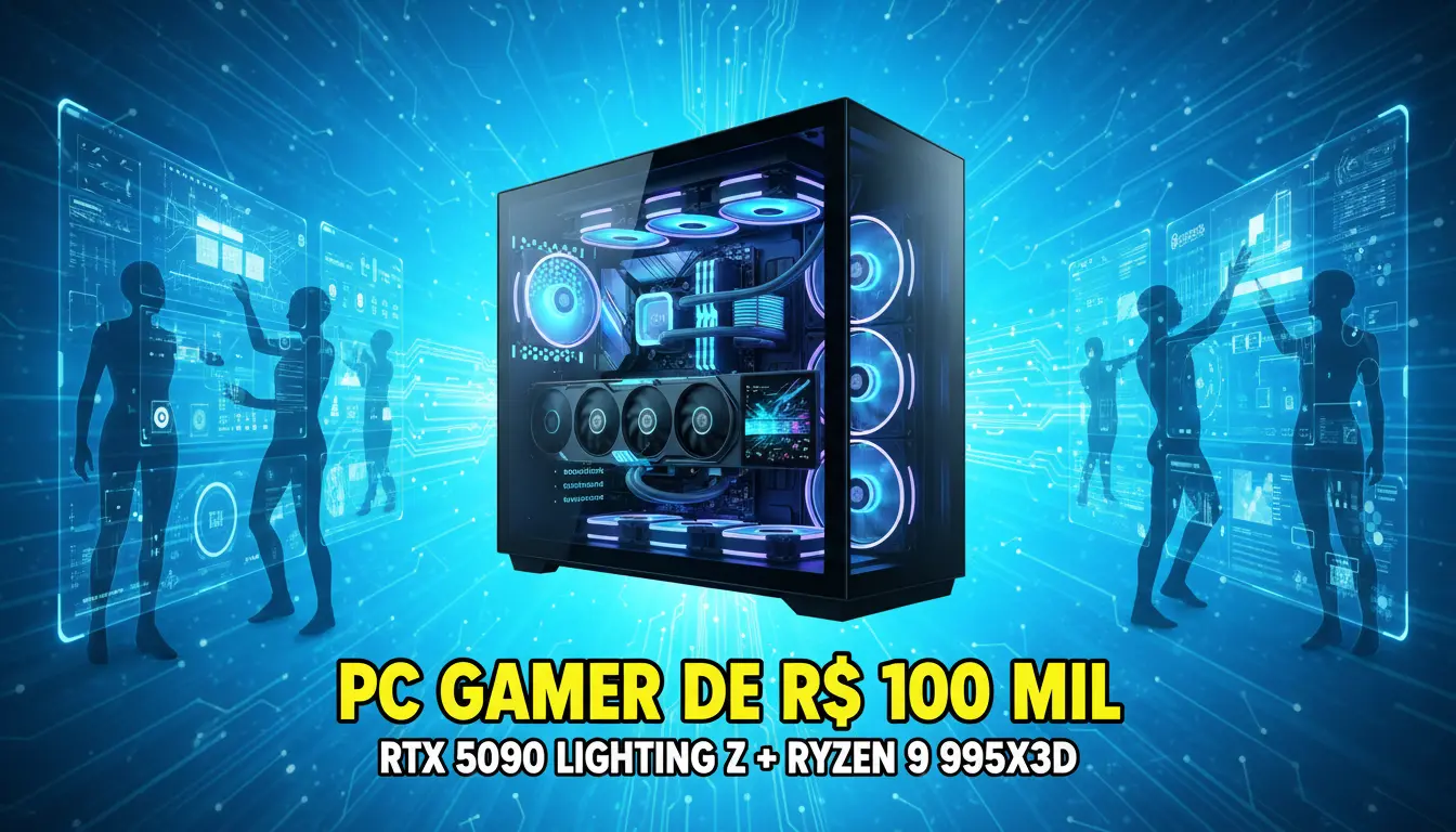 PC Gamer de Mais de R$ 100 Mil – O Monstro com RTX 5090 Lightning Z e Ryzen 9 9950X3D Que Redefine o Topo de Linha em 2026