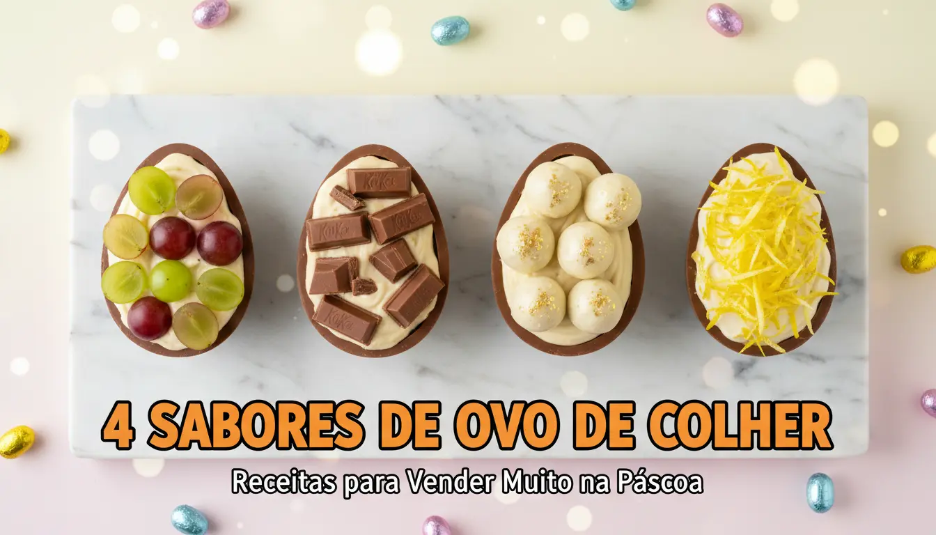 Receita de Ovo de Colher para Páscoa – Surpresa de Uva, KitKat, Ouro Branco e Tortinha de Limão