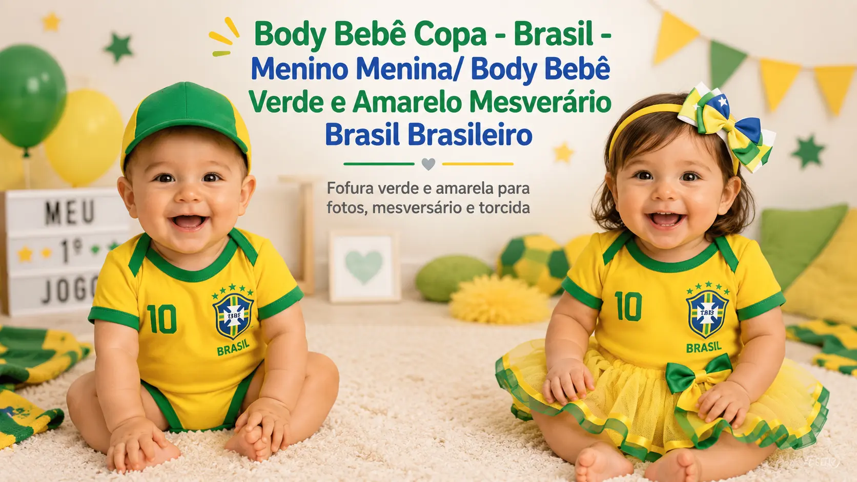 Body Bebê Copa para Menino e Menina - Ideia Fofa e Confortável até para Look de Mesversário
