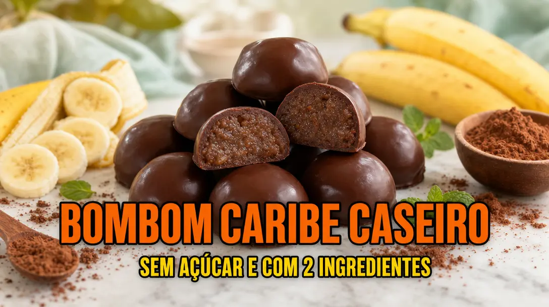 Bombom Caribe Fit Sem Açúcar – O Doce de Banana com Chocolate Mais Fácil