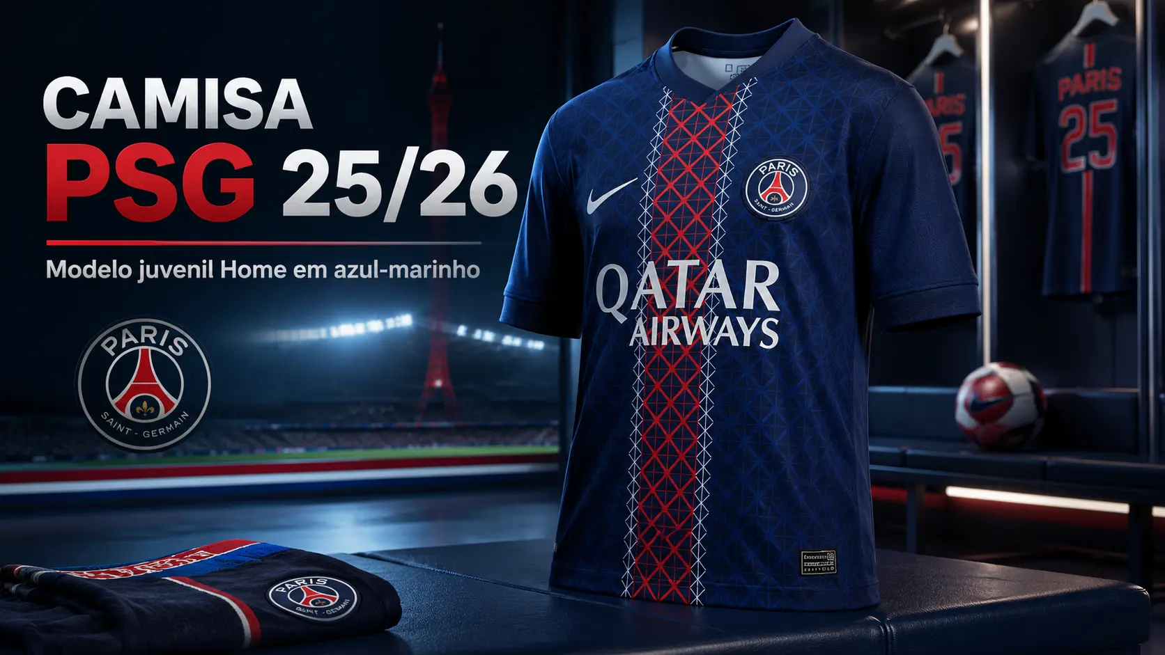 CAMISETA PARIS SAINT-GERMAIN 25-26 HOME PARA VESTIR EM DIAS DE JOGO