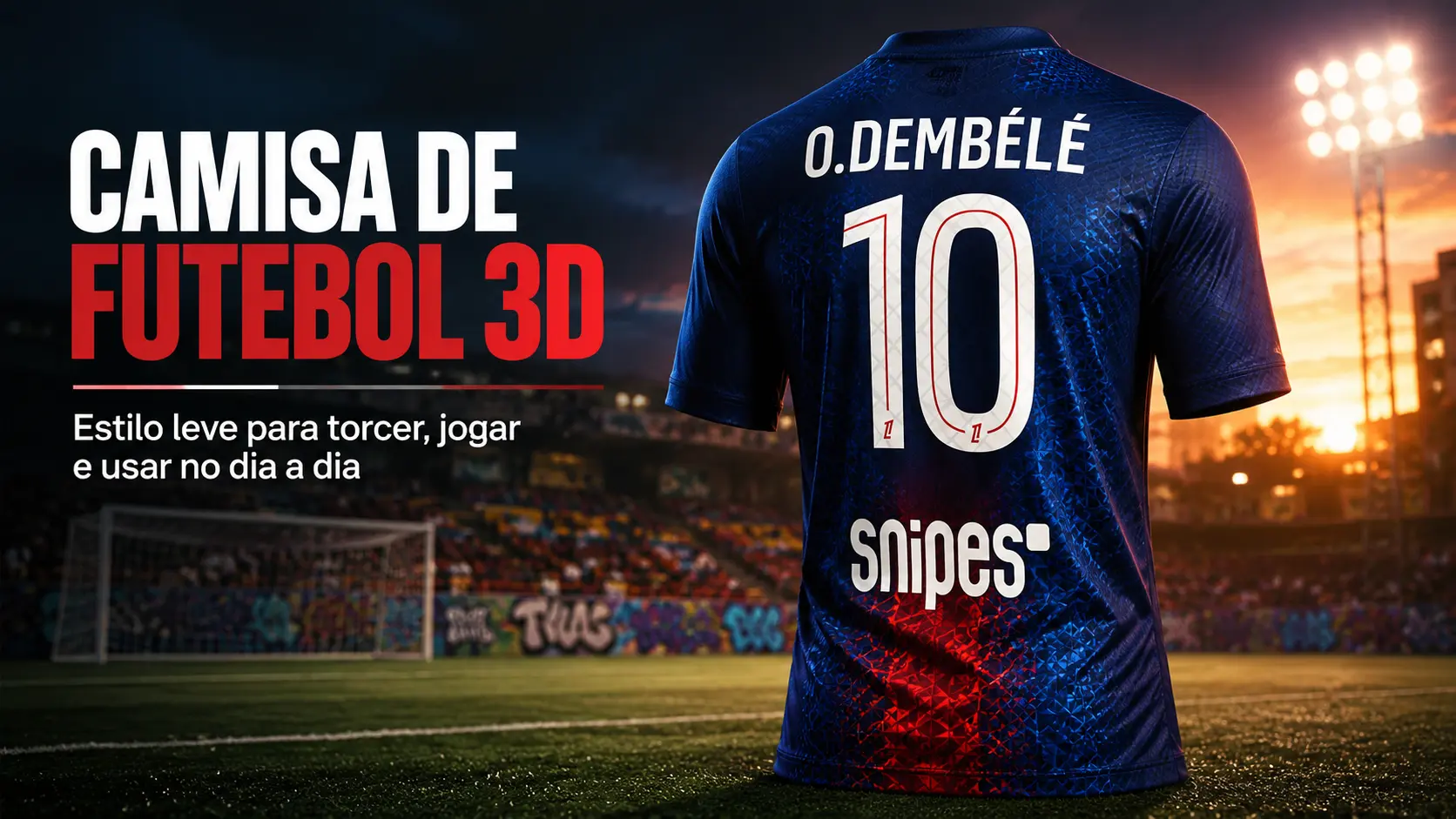 Camiseta Esportiva do Bicampeão da Champions League - Paris Saint-Germain com Estampa 3D para Torcer, Jogar e Usar no Dia a Dia