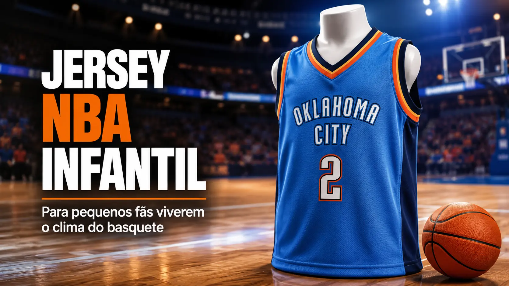 Presente para Criança que Ama NBA – Camiseta Oklahoma City Thunder Oficial