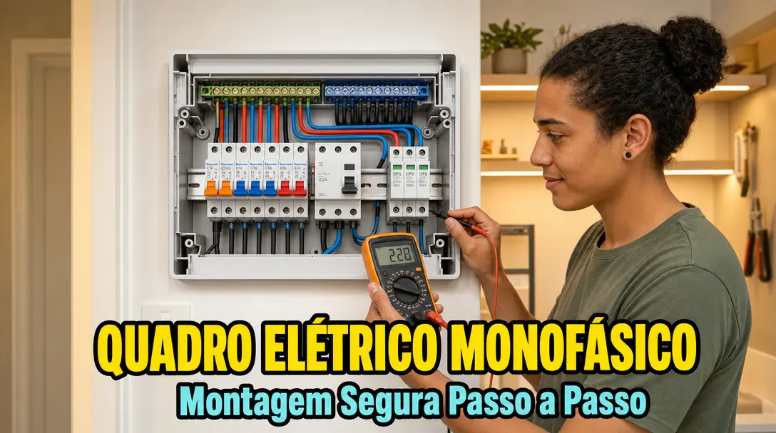 Quadro Elétrico Residencial Monofásico - Montagem Completa com DR, DPS e Barramento Organizado