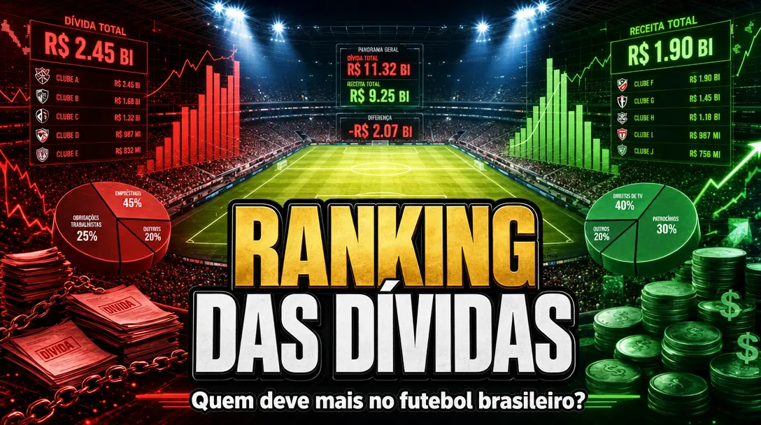 Ranking das Dívidas dos Clubes Brasileiros em 2025 - Quem Deve Mais, Quem Está Bem e Quem Vive no Limite