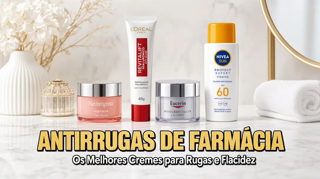 Rugas, Flacidez e Envelhecimento Precoce – Os Cosméticos de Farmácia que Sua Pele Precisa