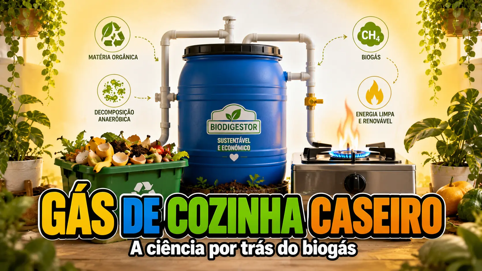 Biodigestor Caseiro - Como Esterco e Restos de Comida Viram Gás de Cozinha