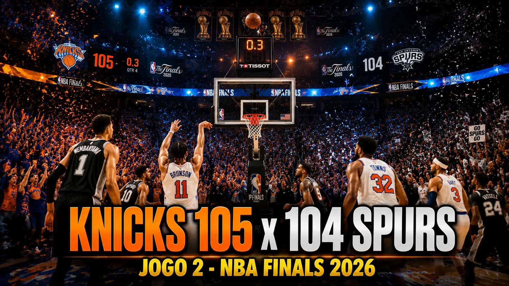 Spurs Reagem, Viram o Jogo após uma Corrida de 14 x 0, Mas Falham no Clutch e Perdem o Jogo 2 para os Knicks