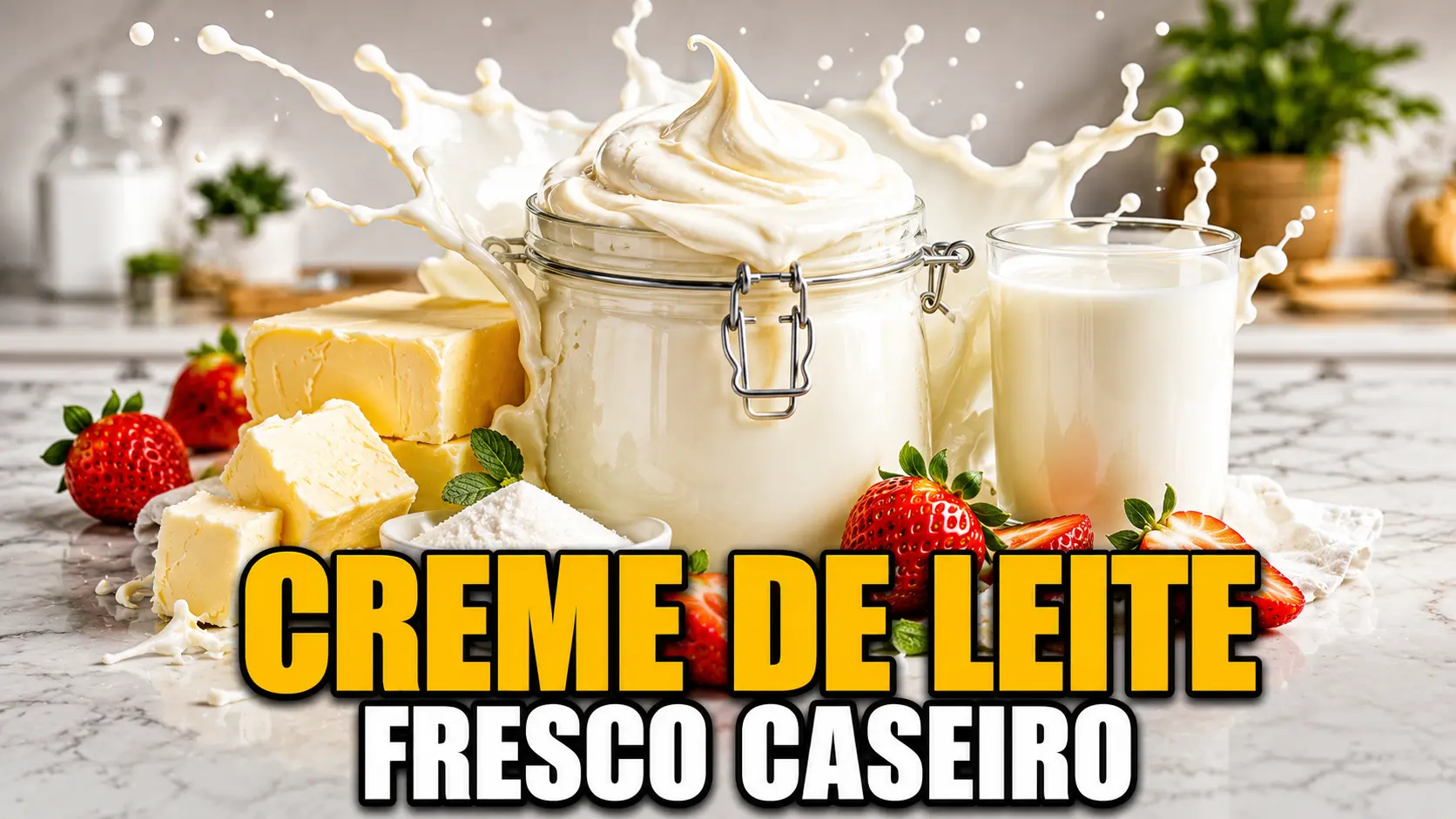 Com apenas Leite Integral e Manteiga sem Sal, você faz em casa um Creme mais rico do que qualquer versão de Supermercado
